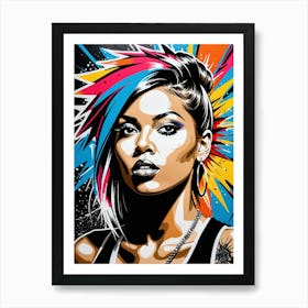 Graffiti Mural Of Beautiful Hip Hop Girl 36 Art Print