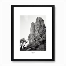 Poster Of Capri, Italy, Black And White Photo 3 Art Print