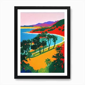 Cala Varques Beach, Mallorca, Spain Hockney Style Art Print