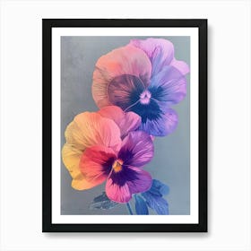 Iridescent Flower Wild Pansy 1 Art Print