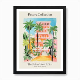 Poster Of The Palms Hotel & Spa   Miami Beach, Florida   Resort Collection Storybook Illustration 1 Art Print