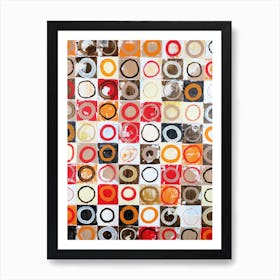 abstract contemporary art painting squares circles dots pattern office hallway hotel living room 1 Art Print