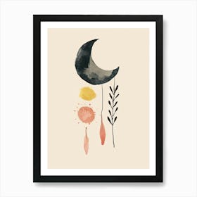 Radiant Chords Of Nostalgic Time Mid Century Style Art Print