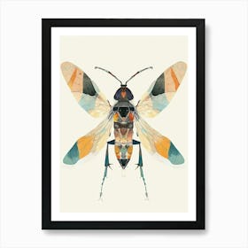 Colourful Insect Illustration Wasp 13 Art Print