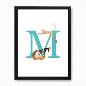 M For Monkey Art Print