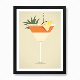 Illustration Piña Colada Floral Infusion Cocktail 2 Art Print