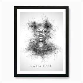 Nadia Rose Rapper Sketch Art Print