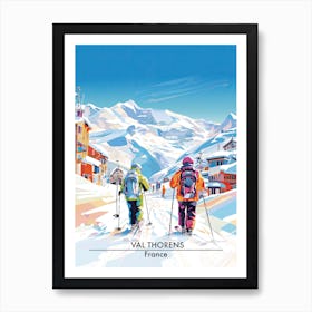 Val Thorens   France, Ski Resort Poster Illustration 1 Art Print