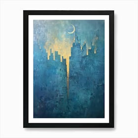 Moon And The City Art Print