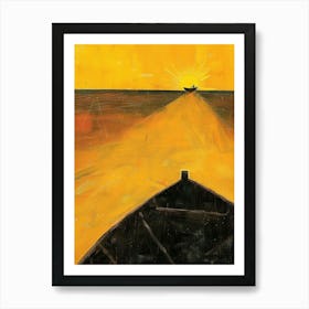 Boat At Sunset 3 Art Print