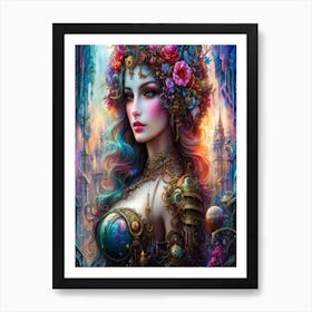 Steampunk Girl Art Print