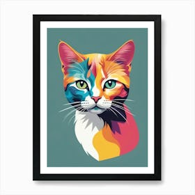 Colorful Cat 10 Art Print