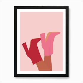 Pink Boots Art Print