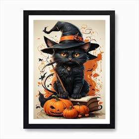 Black cat Art Print