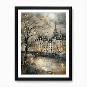 Kitsch Paris Cityscape Brushstroke 4 Art Print