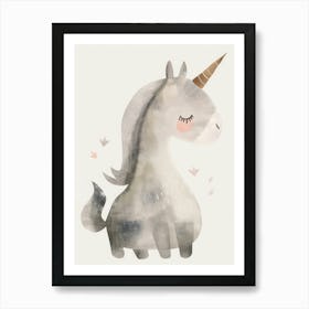 Charming Nursery Kids Animals Unicorn 4 Art Print