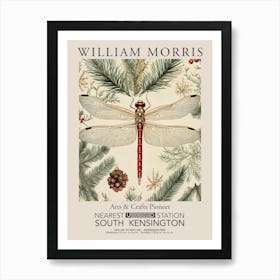 William Morris Prints Dragonfly Gold Christmas Gift Winter Vintage Art Print