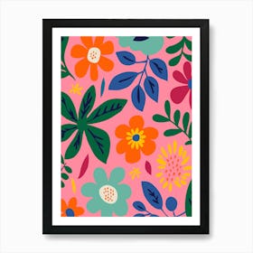 Colorful Floral Pattern Art Print Art Print