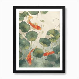 Koi Fish Pond Art Print