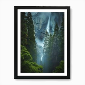 Waterfall In Yosemite 1 Art Print