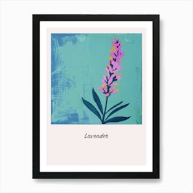 Lavender 1 Square Flower Illustration Poster Art Print