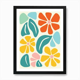 Flowers On A White Background 1 Art Print