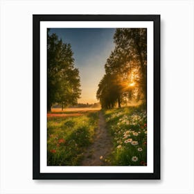 Sunrise In The Meadow Art Print