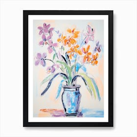 Flower Painting Fauvist Style Orchid 2 Art Print