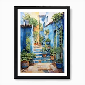 Blue House In Morocco 2 Art Print