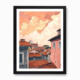 Rome Rooftops Morning Skyline 2 Art Print