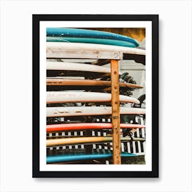 Surfboard Rack Art Print