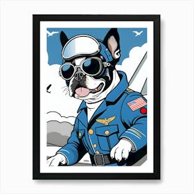 Boston Terrier Pilot-Reimagined 3 Art Print