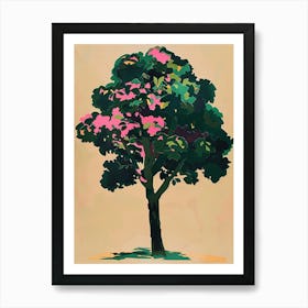 Boxwood Tree Colourful Illustration 1 Art Print