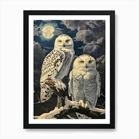 Snowy Owls 6 Art Print