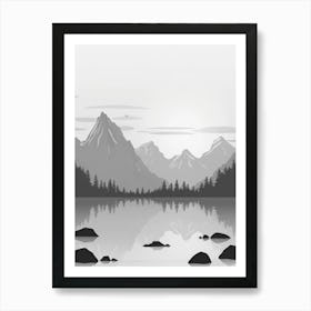 Mountain Landscape Vector Illustration Art Print