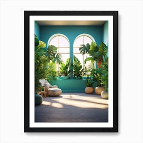 Bright Tropical Living Room Art Print