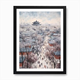 Winter City Park Painting Jingshan Park Beijing China 4 Art Print