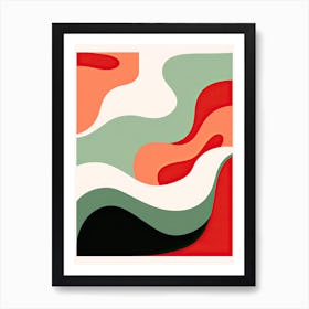 Abstract Harmony; Vintage Risograph Impressions Art Print