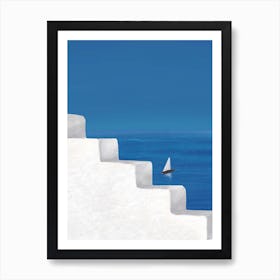 Sail Away Santorini Art Print
