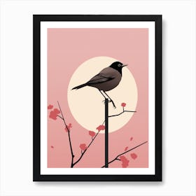 Minimalist Blackbird 2 Illustration Art Print