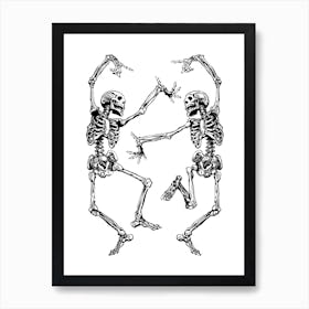 Death Dance White Art Print