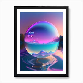 A Bubble Waterscape Holographic 1 Art Print