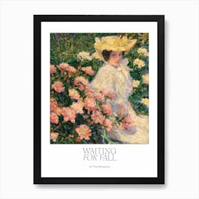 Feminist »Waiting For Fall Of The Patriarchy« Typography with Vintage Woman Painting Art Print