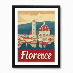 Aihrgdesign A Vintage Travel Poster Of Florence Featuring The 6621d5d4 Cba7 41f8 8d00 1cfa4cffa7ab 0 Art Print