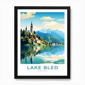 Slovenia Lake Bled Travel Art Print