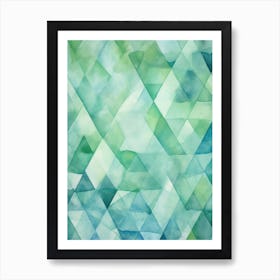 Abstract Watercolor Triangles Art Print