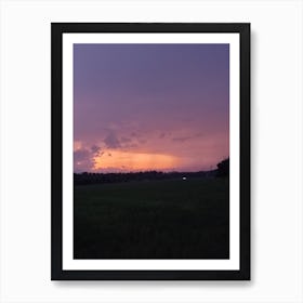 Sunset Over A Field Art Print