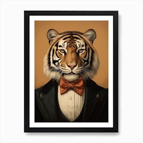 Tiger Illustrations Wearing A Tuxedo 7 Art Print
