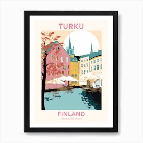 Turku, Finland, Flat Pastels Tones Illustration 3 Poster Art Print