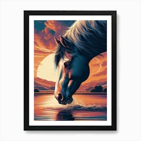 Sunset Horse Art Print